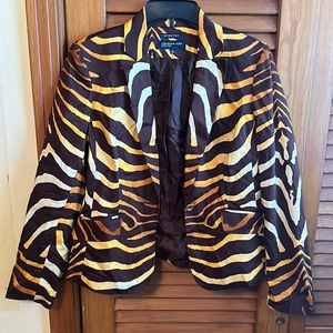 Jones New York tiger strip blazer